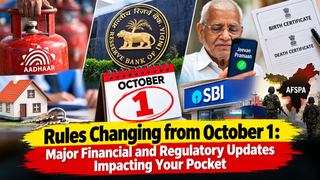 Rules Changing from October 1: As the new month begins, several key regulatory, banking, and public utility updates will come into effect across India starting October 1, 2026.