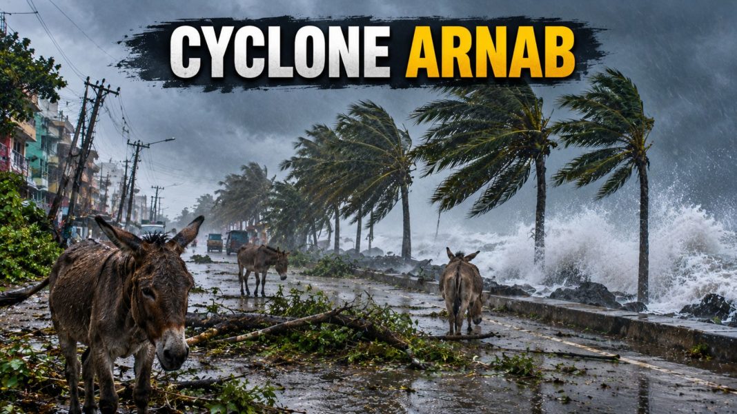 Cyclone Arnab: Severe Cyclonic Storm Arnab has made landfall along the Andhra Pradesh and Yanam coasts, leaving behind a trail of uprooted trees, waterlogged streets, and widespread administrative mobilization.